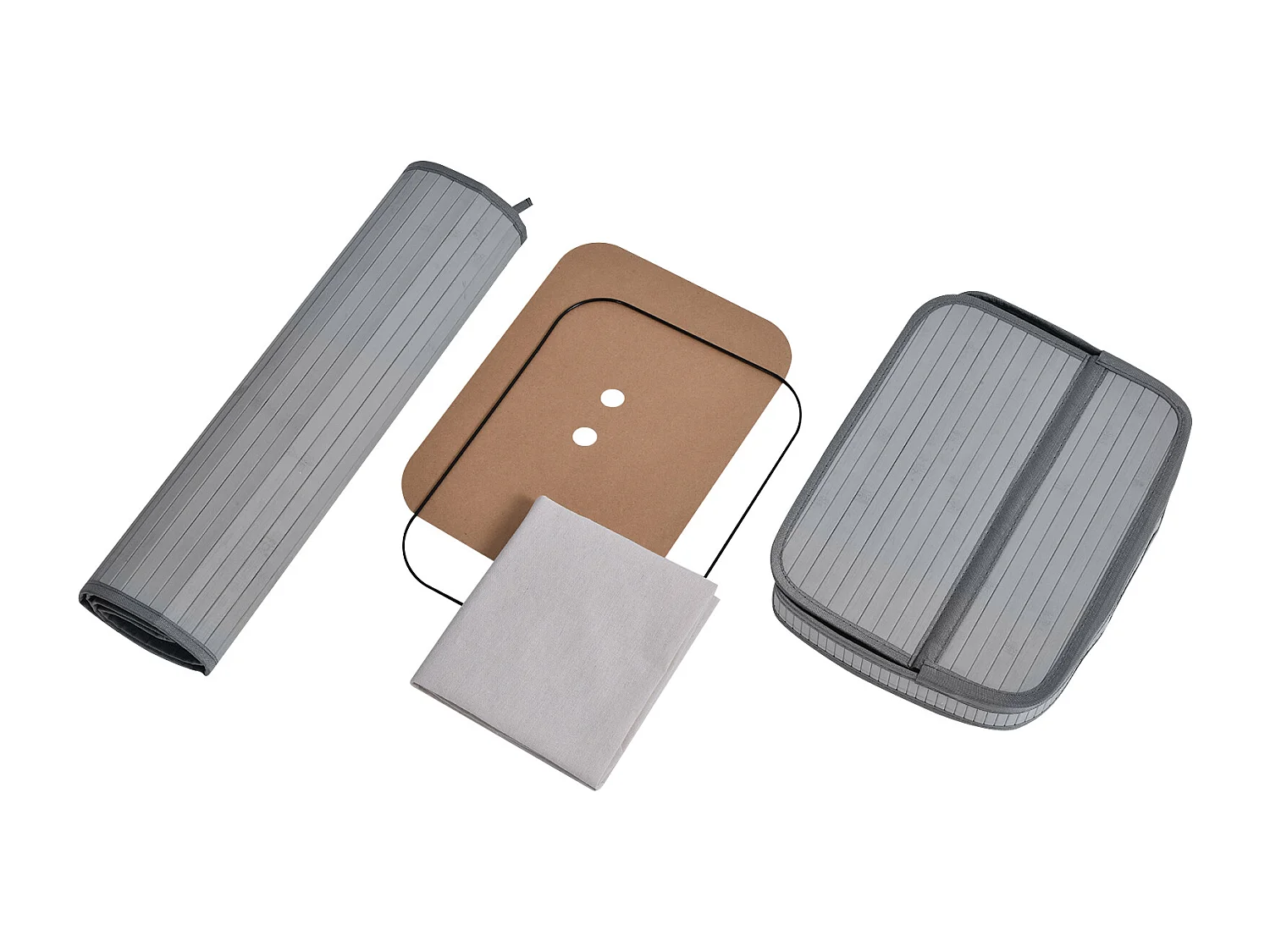 Panier à linge en bambou avec couvercle, 70 L, sac amovible, gris (40x30x60 cm)