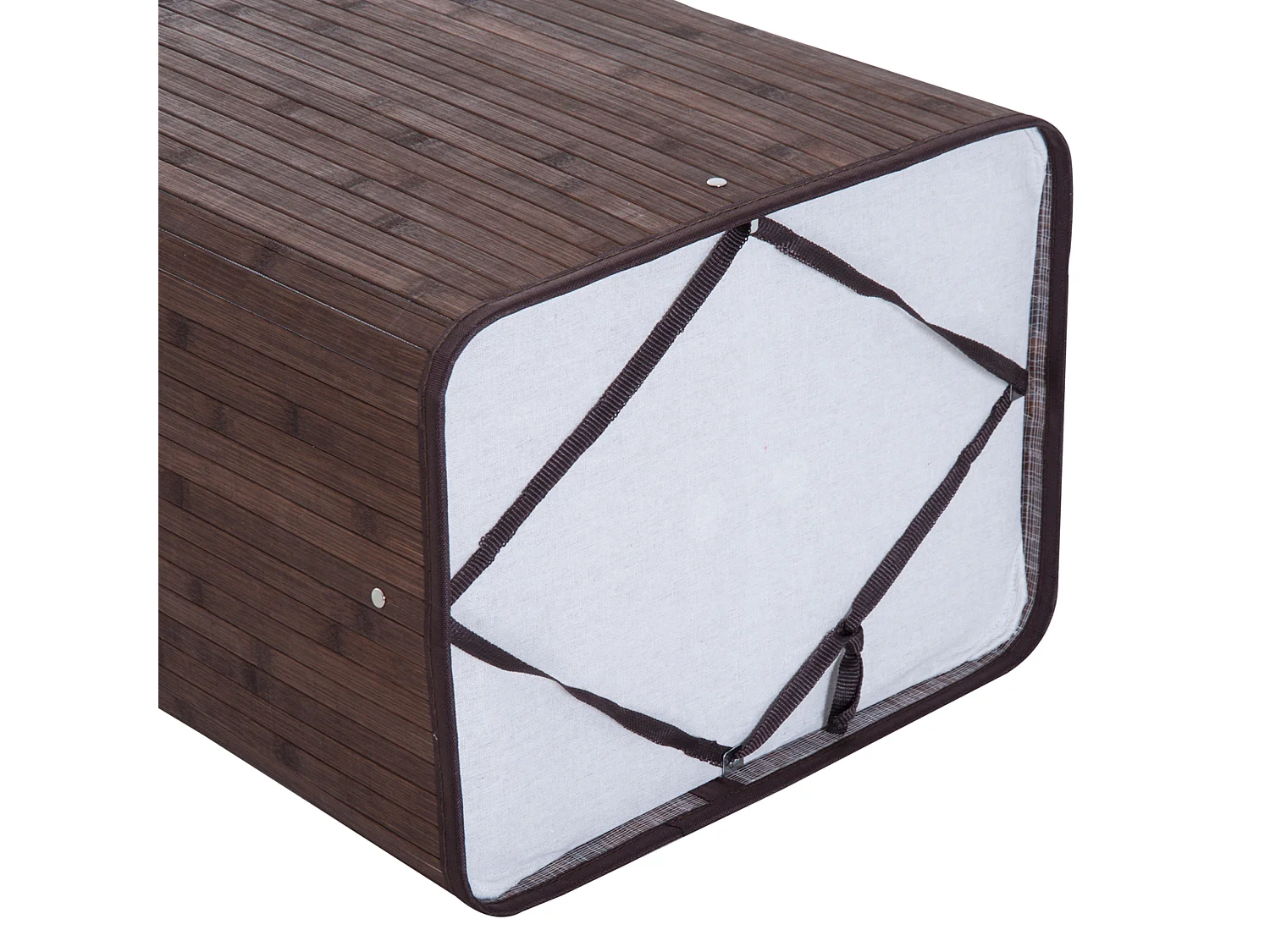 Panier à Linge avec Couvercle et 72L de Capacité, Bambou et Tissu, Marron (40x30x60 cm)