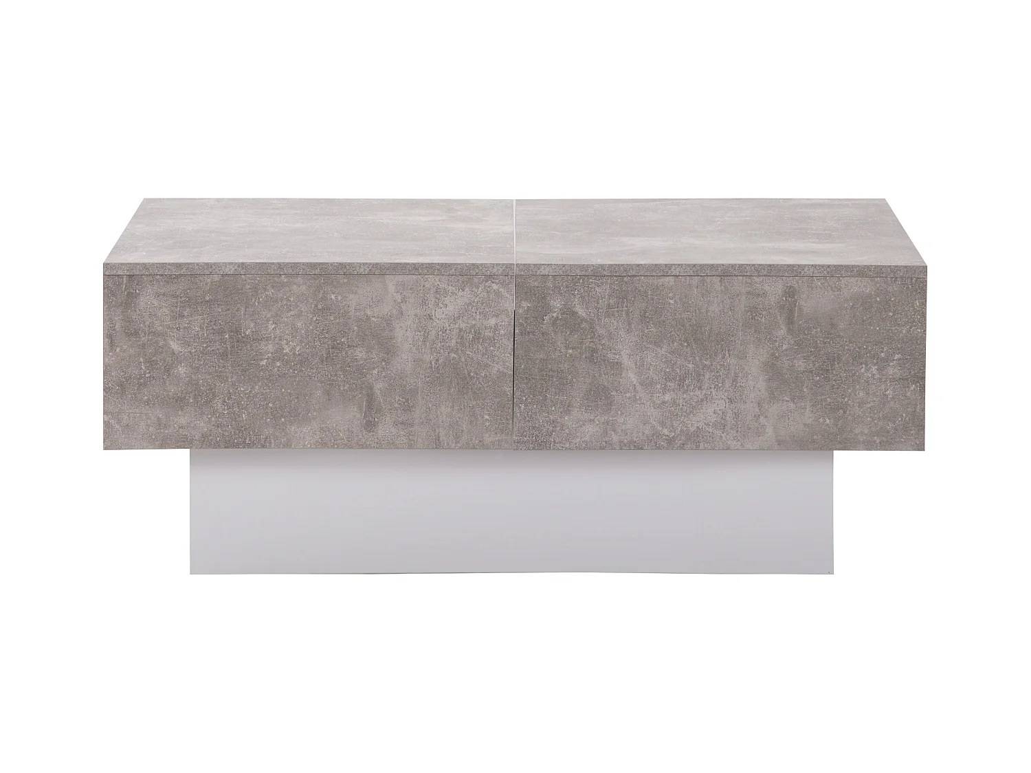 Table basse universelle à finition laquée avec plateau extensible et rangement, panneau de particules, gris (91x62.5x45 cm)