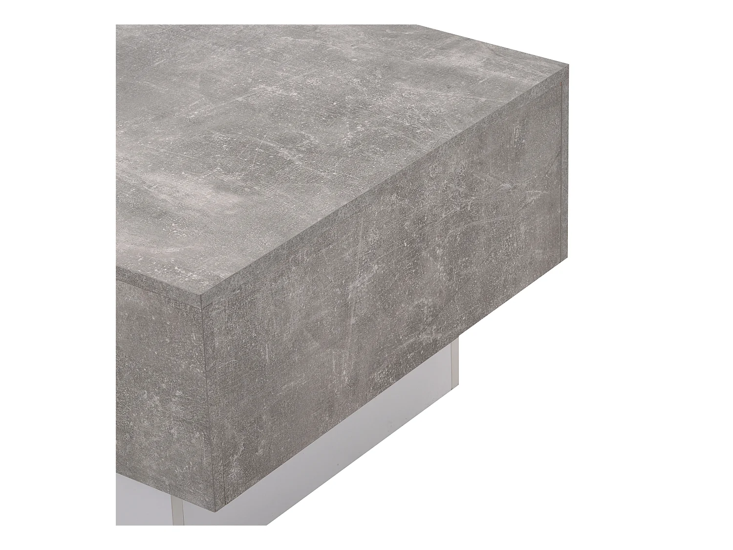 Table basse universelle à finition laquée avec plateau extensible et rangement, panneau de particules, gris (91x62.5x45 cm)