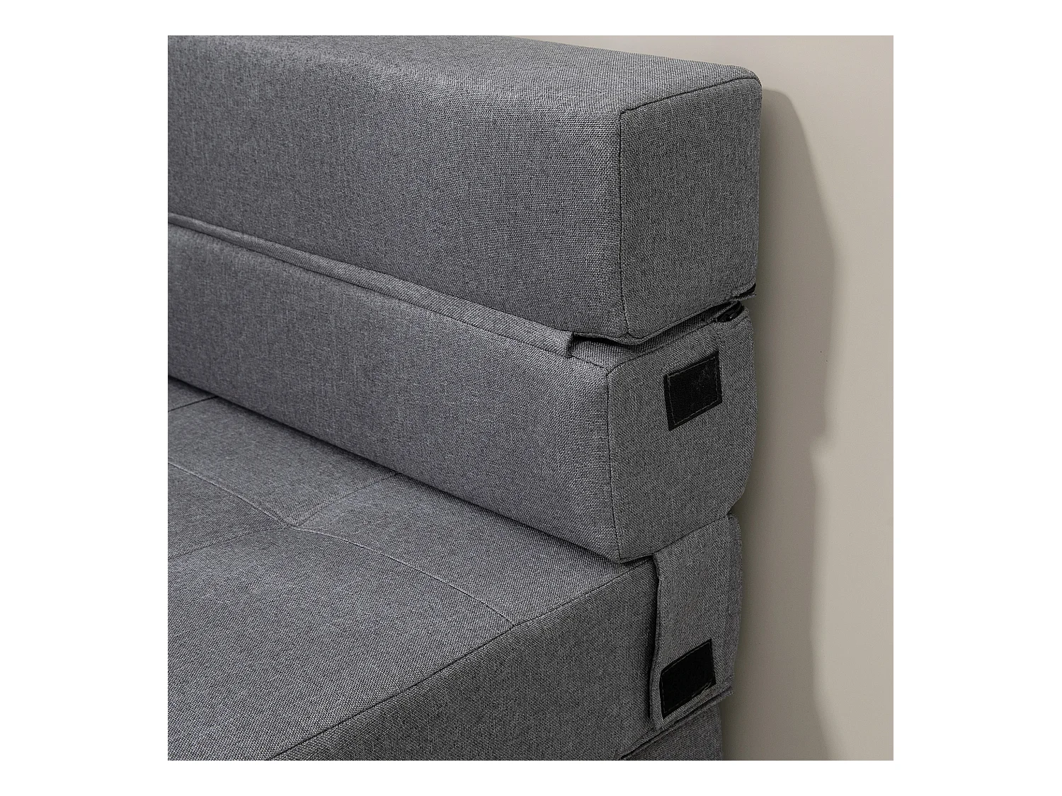 Fauteuil convertible 2-en-1 avec fonction lit, mousse, gris foncé (70x70x61cm)