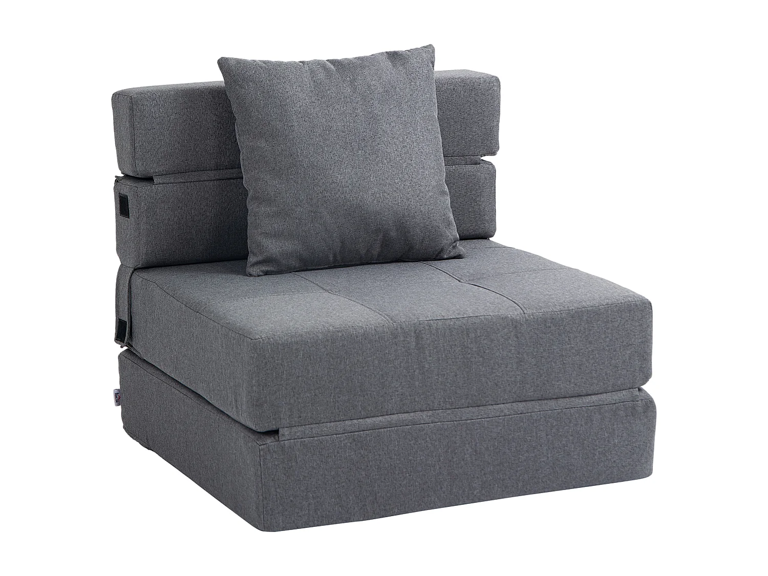 Fauteuil convertible 2-en-1 avec fonction lit, mousse, gris foncé (70x70x61cm)