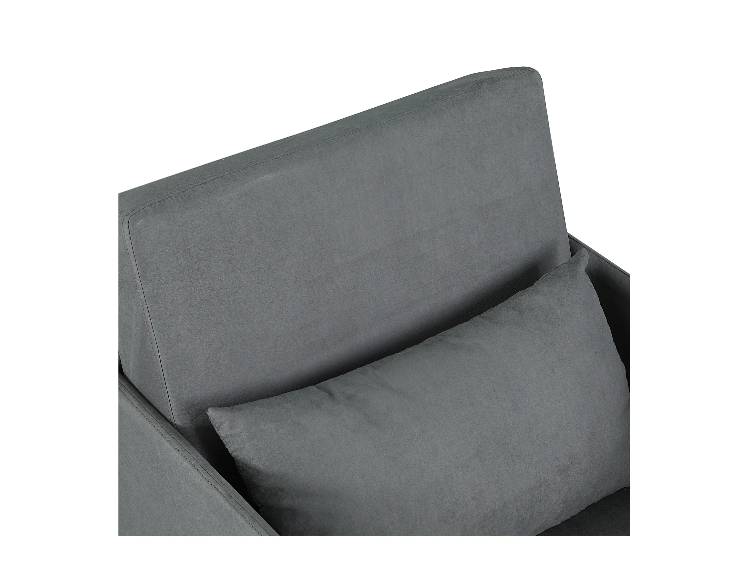 Fauteuil convertible en lit, 2 poches de rangement, cadre métallique, polyester, gris (70x76x77 cm)