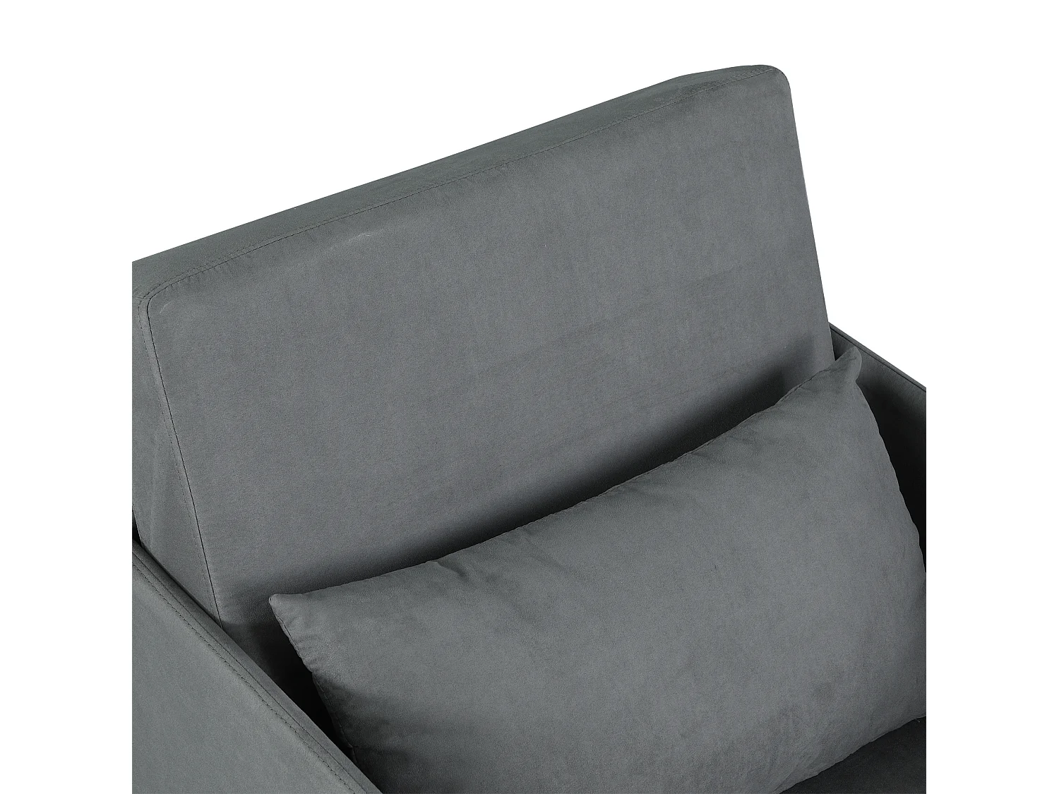 Fauteuil omvormbaar tot bed, 2 opbergvakken, metalen frame, polyester, grijs (70x76x77 cm)