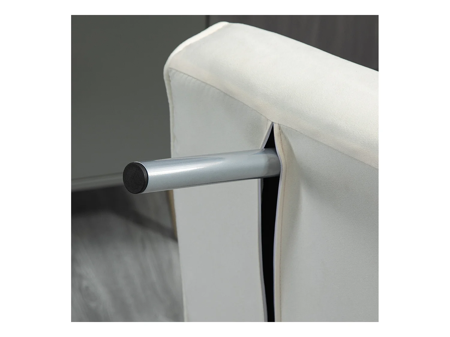 Canapé-lit 3-en-1 avec accoudoir, matelas pliant, polyester, crème (65x69x80cm)