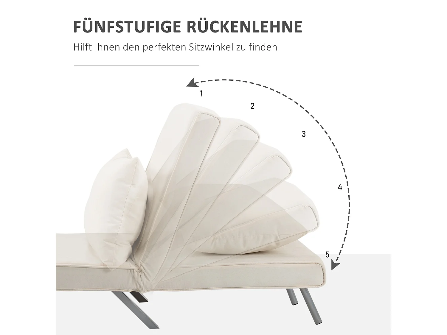 Canapé-lit 3-en-1 avec accoudoir, matelas pliant, polyester, crème (65x69x80cm)