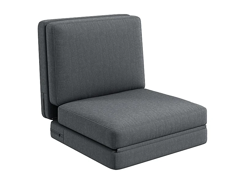 3-in-1 opvouwbare vloerbank met fluweellook, max. 240 kg, polyesterstof, donkergrijs (75x268x18 cm)