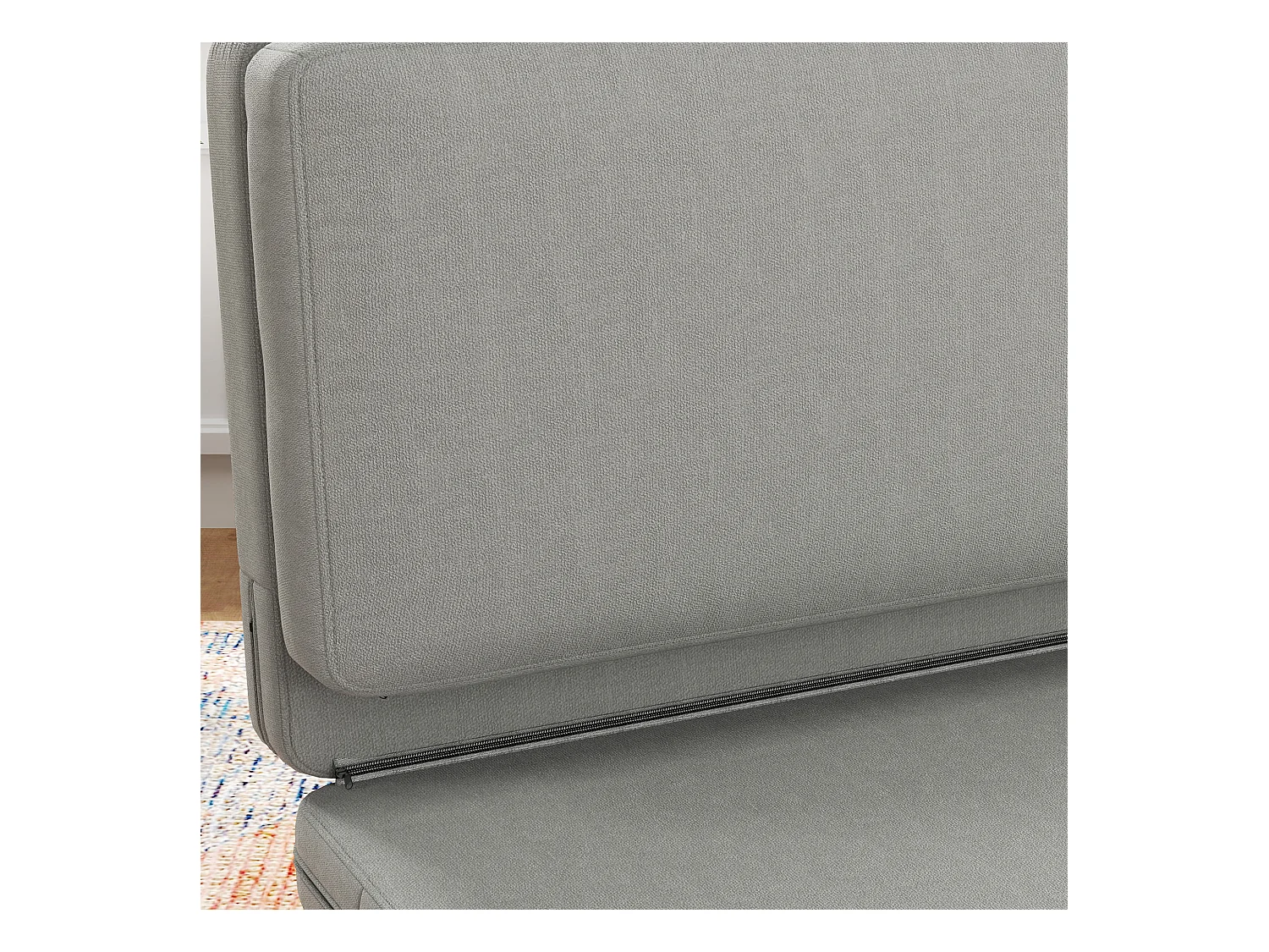 Canapé-lit 3-en-1 pliable avec tissu en velours, jusqu'à 240 kg, gris clair (120x275x10 cm)