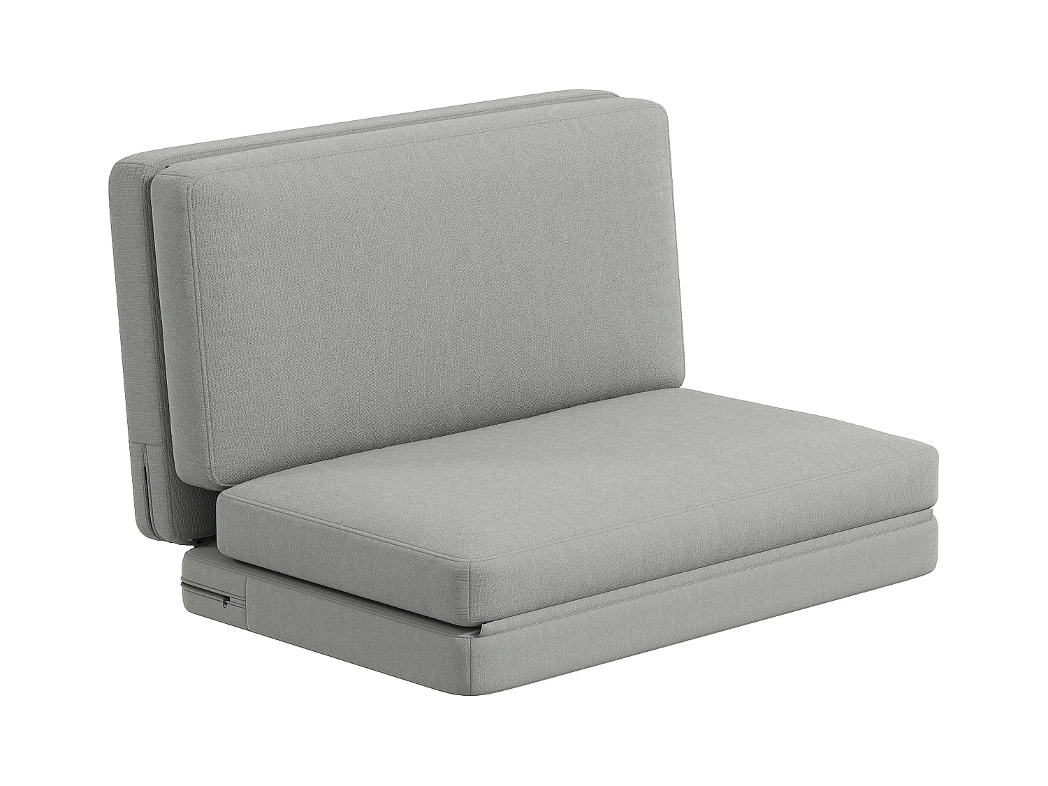 Divano letto pieghevole 3 in 1 con tessuto in velluto, fino a 240 kg, grigio chiaro (120x275x10 cm)