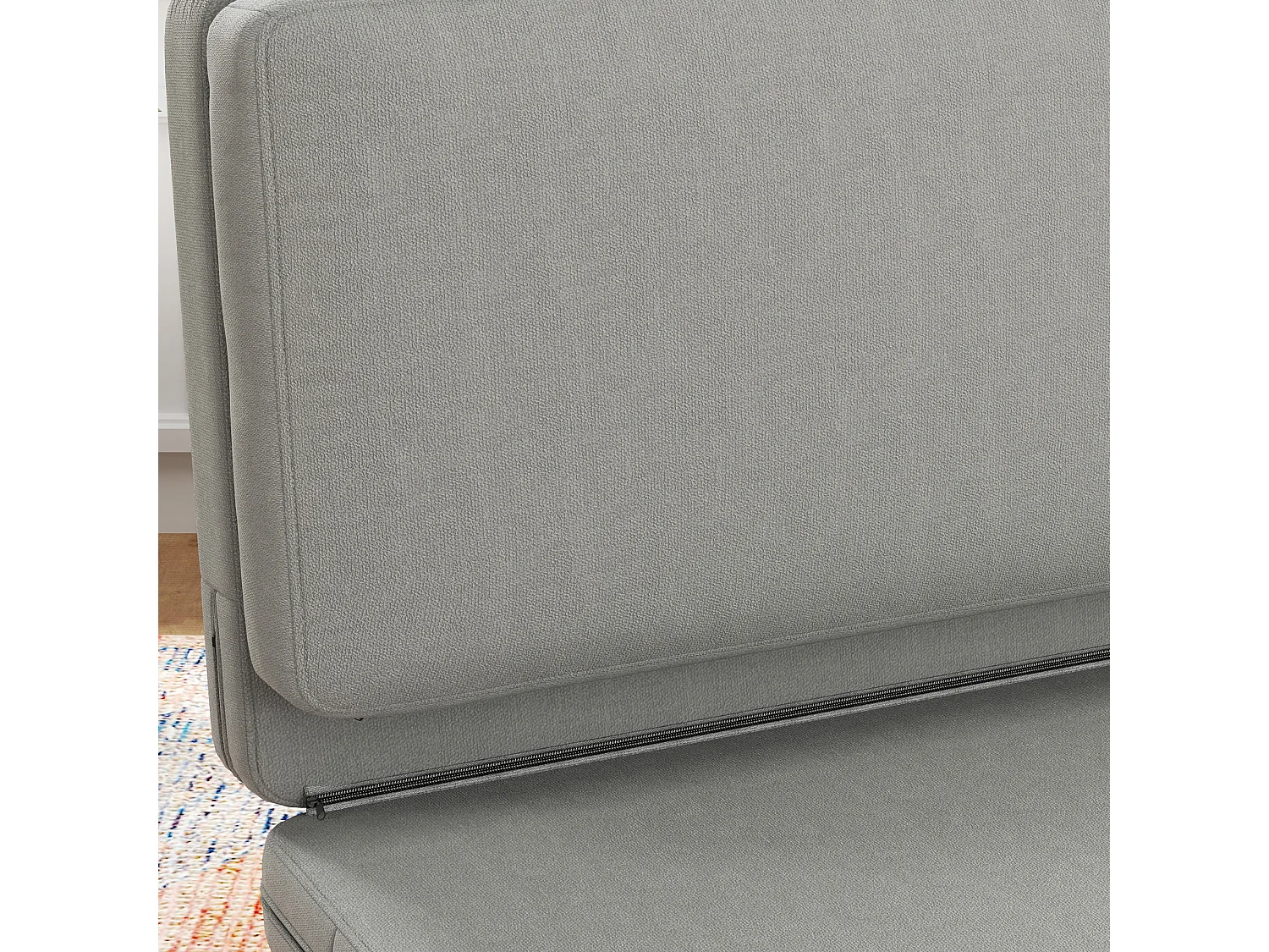Canapé-lit 3-en-1 pliable avec tissu en velours, jusqu'à 240 kg, gris clair (120x275x10 cm)