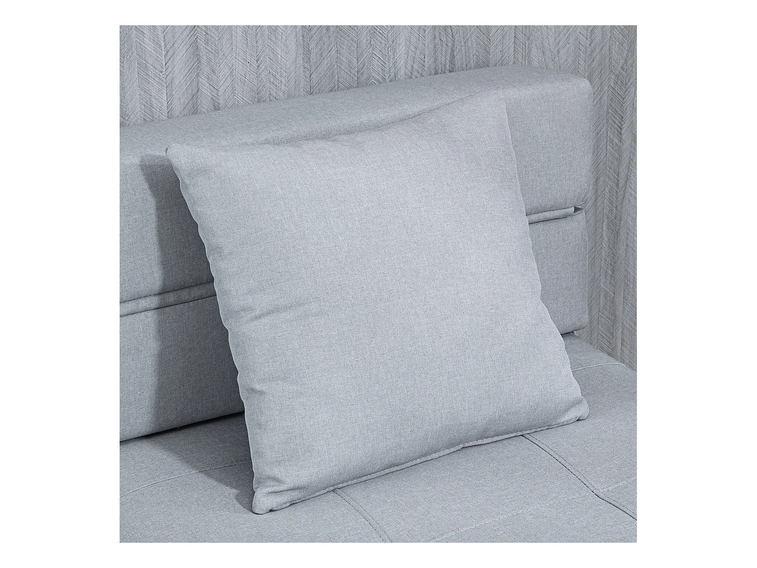 Canapé pliable 2-en-1, Tissu polyester, Gris clair (70x70x61 cm)