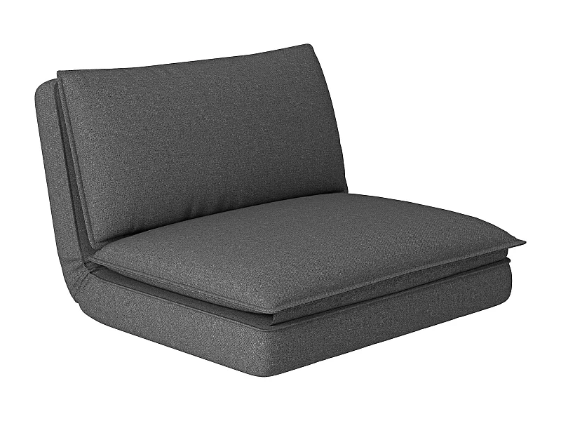 4-in-1 opvouwbare vloerbank met verstelbare rugleuning, linnen stof, donkergrijs (76x75x71 cm)