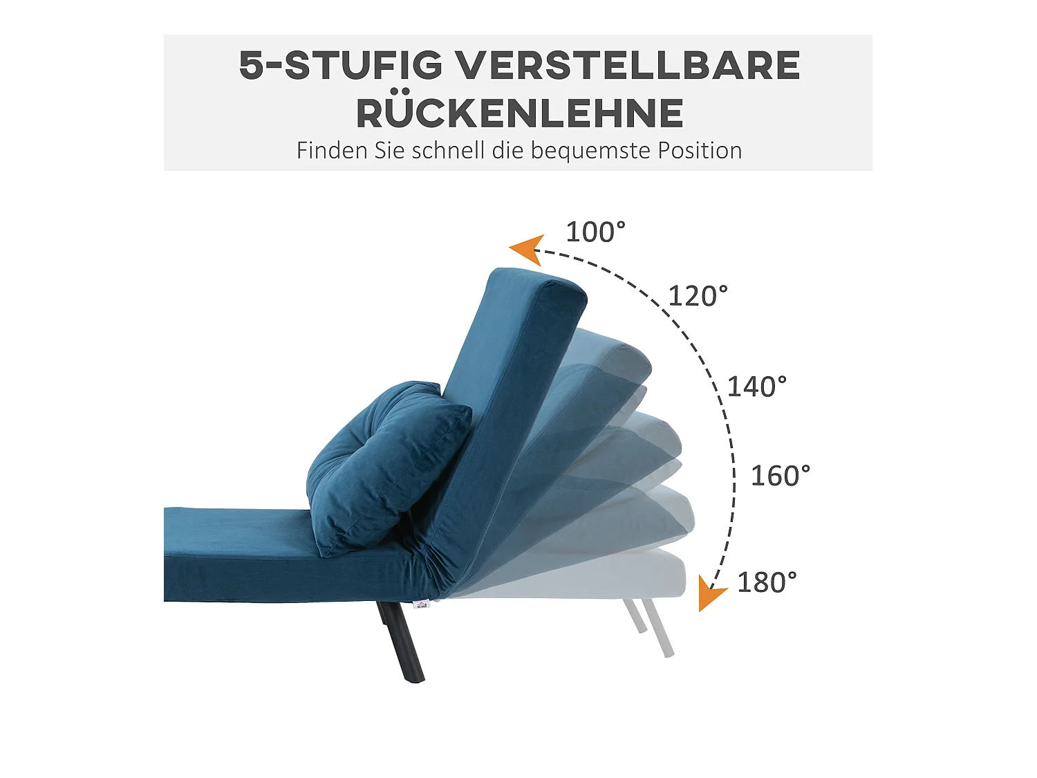 Relaxfauteuil omvormbaar met bedfunctie, fluwelen stof, blauw (63x73x81 cm)