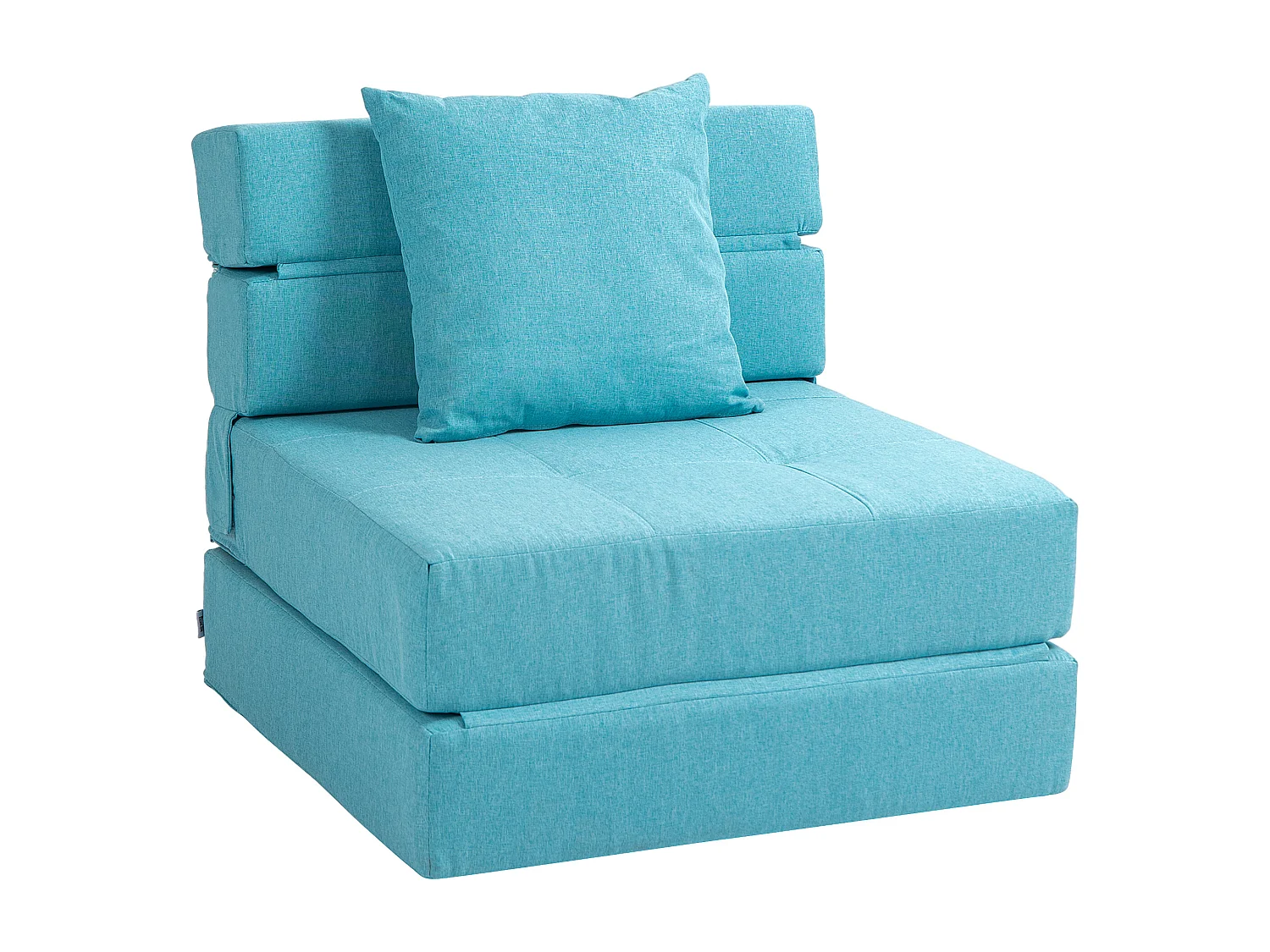 Fauteuil convertible 2-en-1 avec fonction lit, mousse, bleu (70x70x61cm)