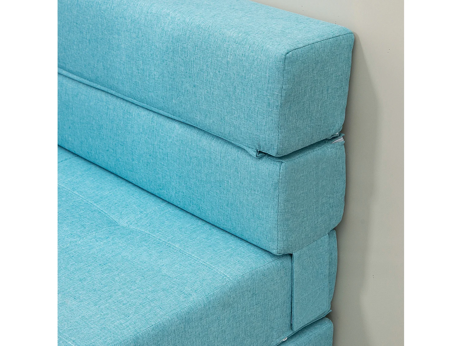 Fauteuil convertible 2-en-1 avec fonction lit, mousse, bleu (70x70x61cm)