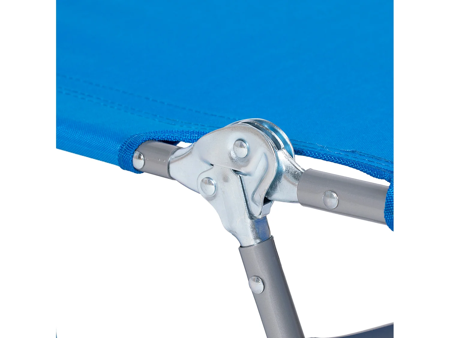 Chaise longue pliable avec coussin et fenêtre de lecture, polyester, bleu, (185x55x29 cm)