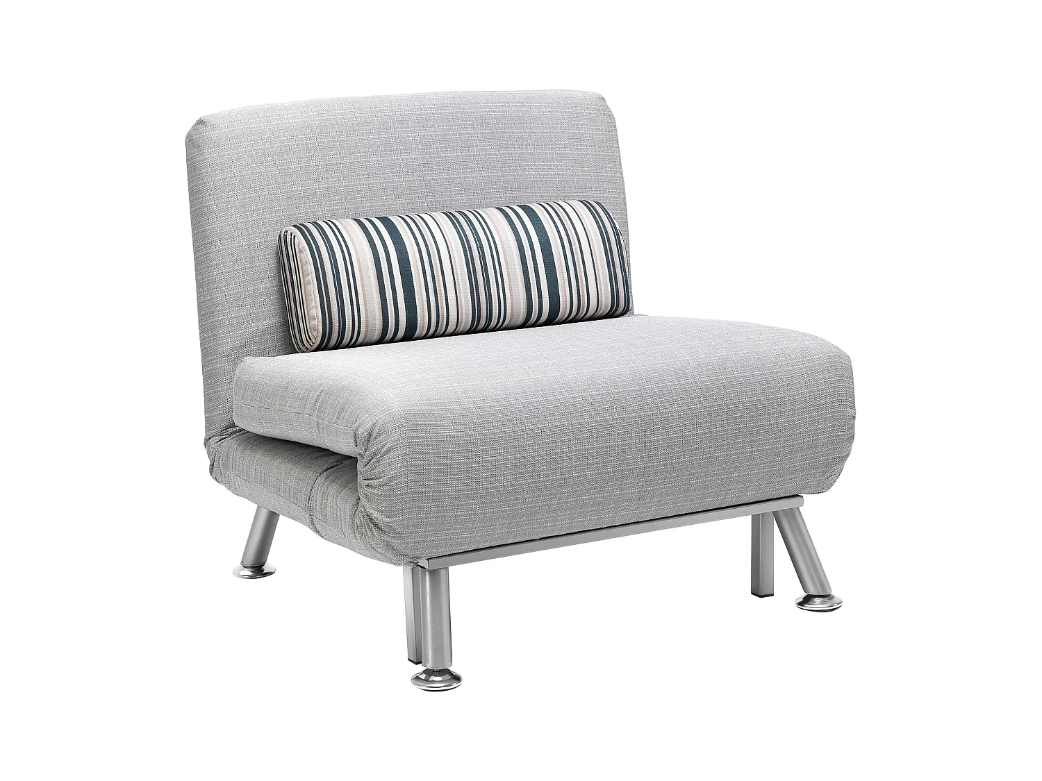 Canapé-lit pliant & Fauteuil convertible, Matelas pliable, Métal, Gris (75x70x75 cm)