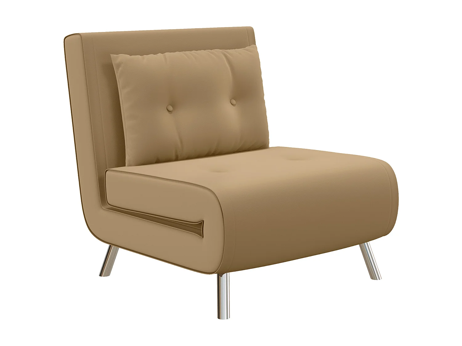 3-in-1 converteerbare fauteuil met bedfunctie, fluweel, inclusief kussen, bruin (77x88x83cm)