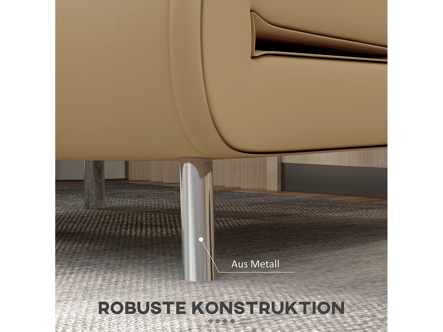 3-in-1 converteerbare fauteuil met bedfunctie, fluweel, inclusief kussen, bruin (77x88x83cm)