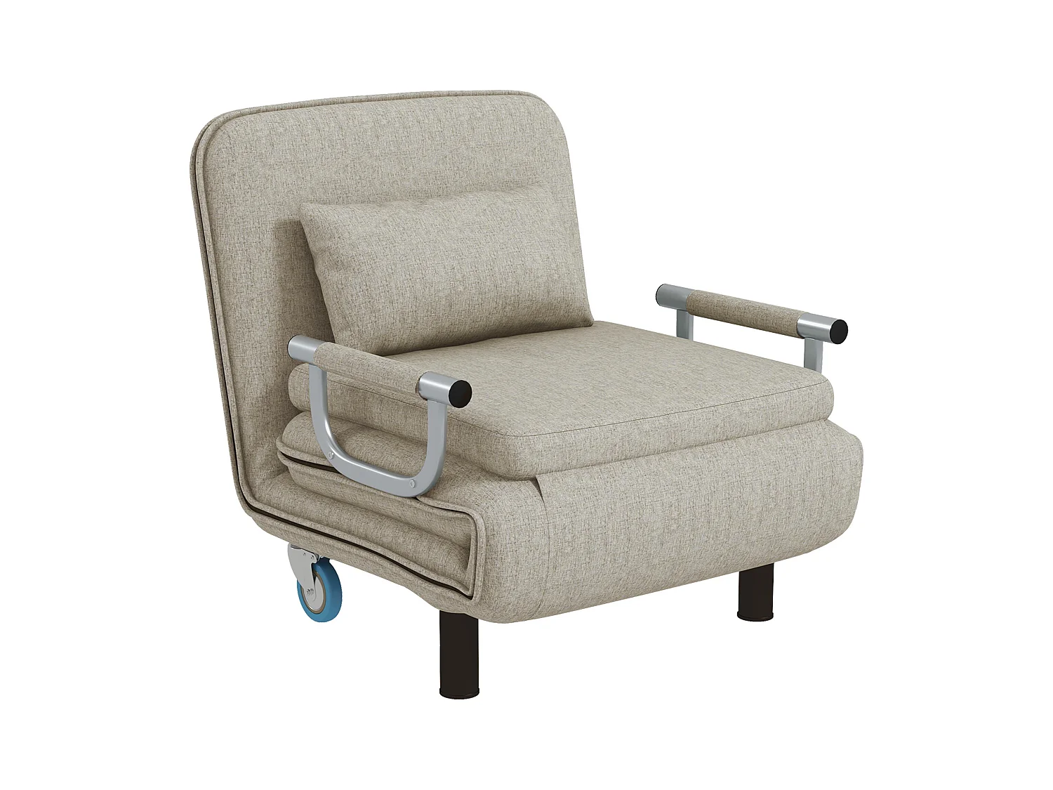 Poltrona trasformabile 3 in 1 con funzione letto, Tessuto in poliestere, Grigio (78x72x83 cm)