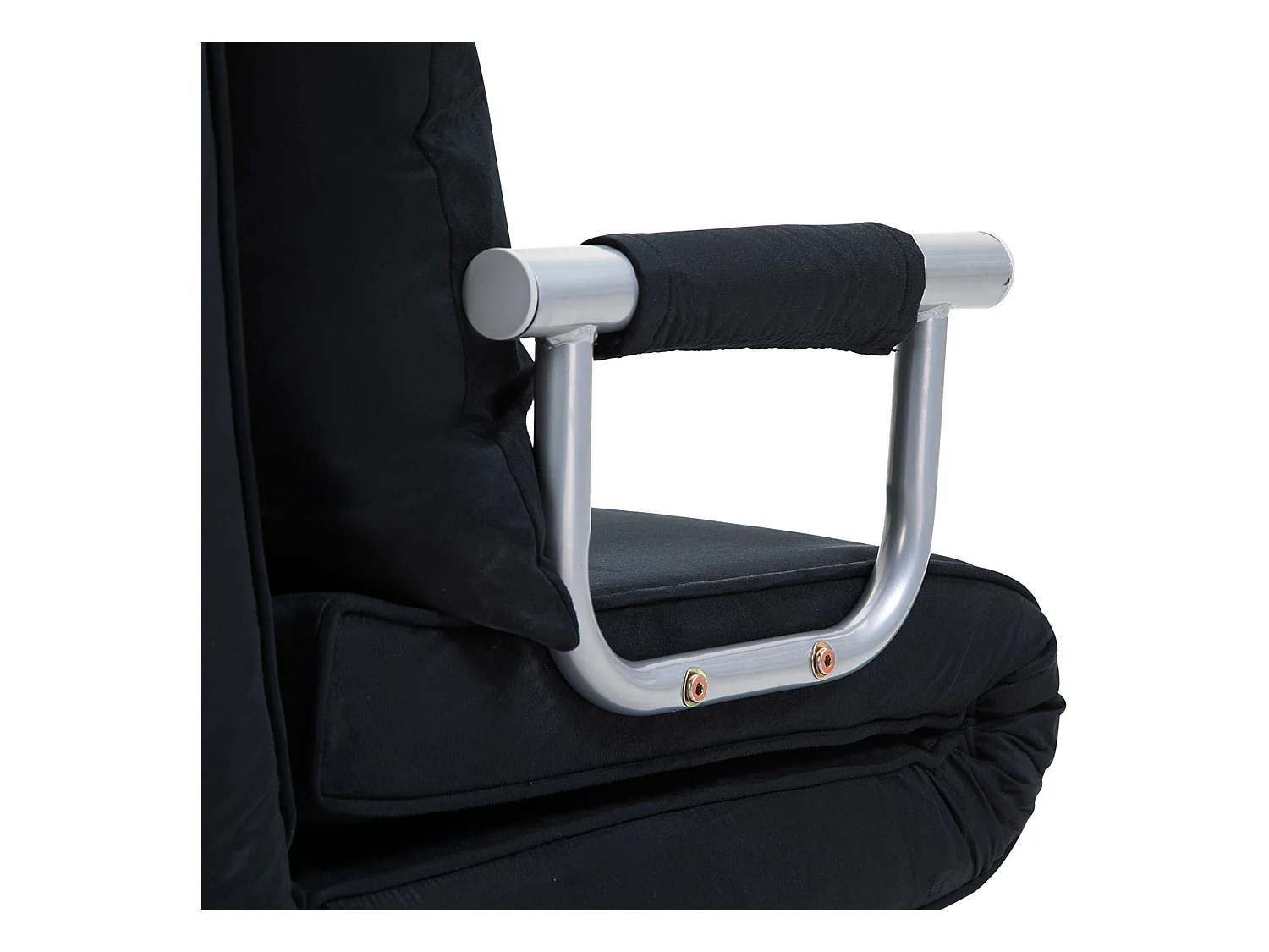 Canapé-lit 2 en 1, dossier réglable, housse amovible, polyester, noir (65x69x80cm)