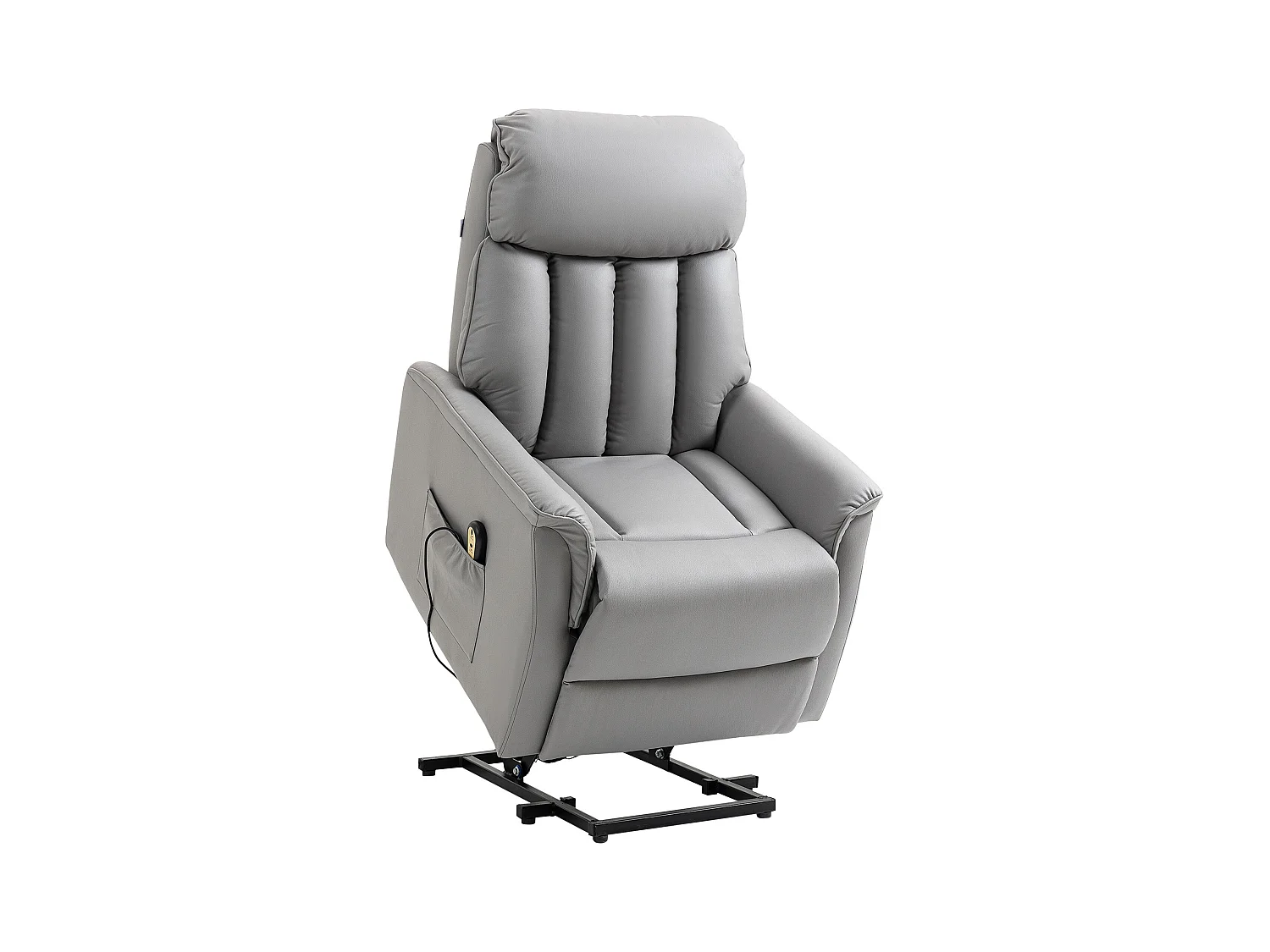 Fauteuil releveur électrique avec fonction relax, structure acier, gris (94x80x104cm)