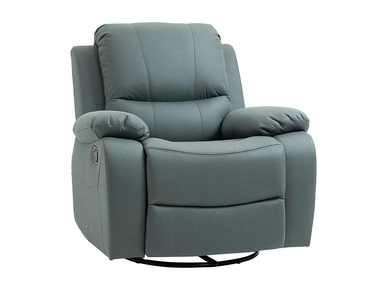 Fauteuil pivotant avec repose-pieds, 135° inclinable, jusqu'à 150 kg, polyester, vert (93x100x98 cm)