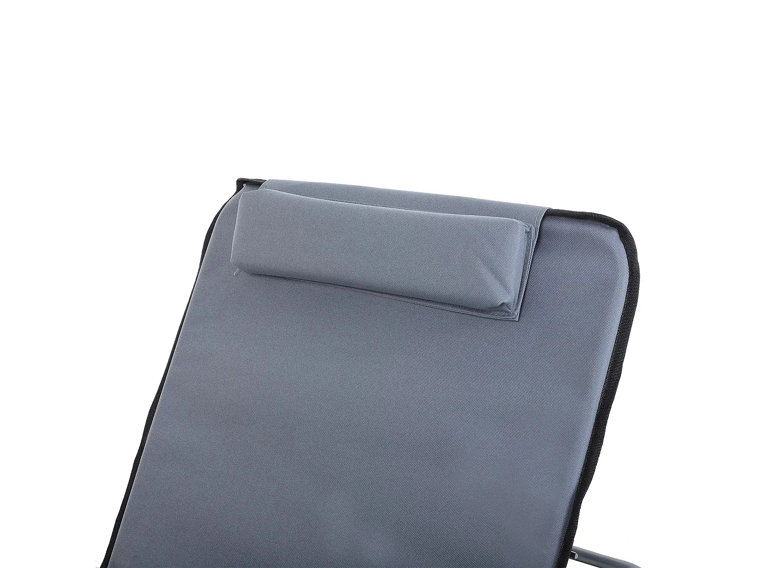 Chaise longue pliante duo avec rangement, structure acier, tissu Oxford marron (134x48x36-45cm)