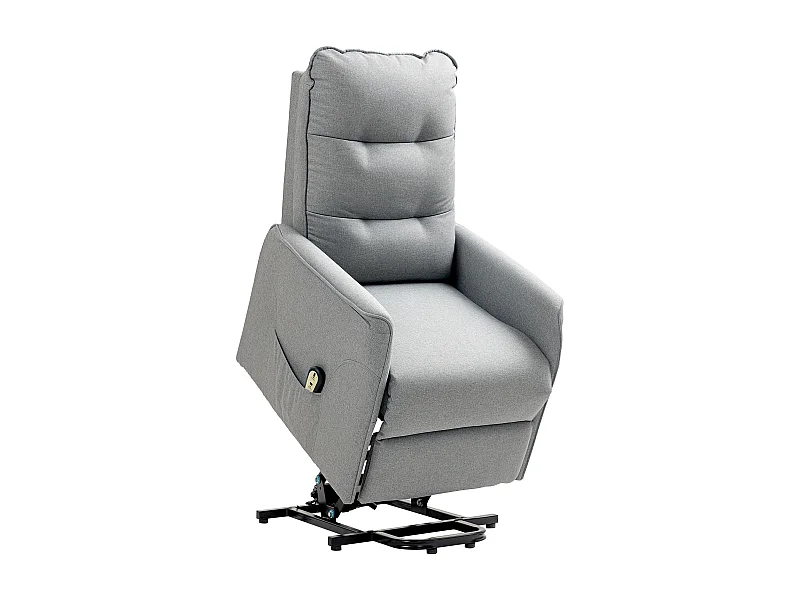 Poltrona Elettrica con Funzione Lift, Design Moderno, Poliestere, Grigio (88x68x104 cm)