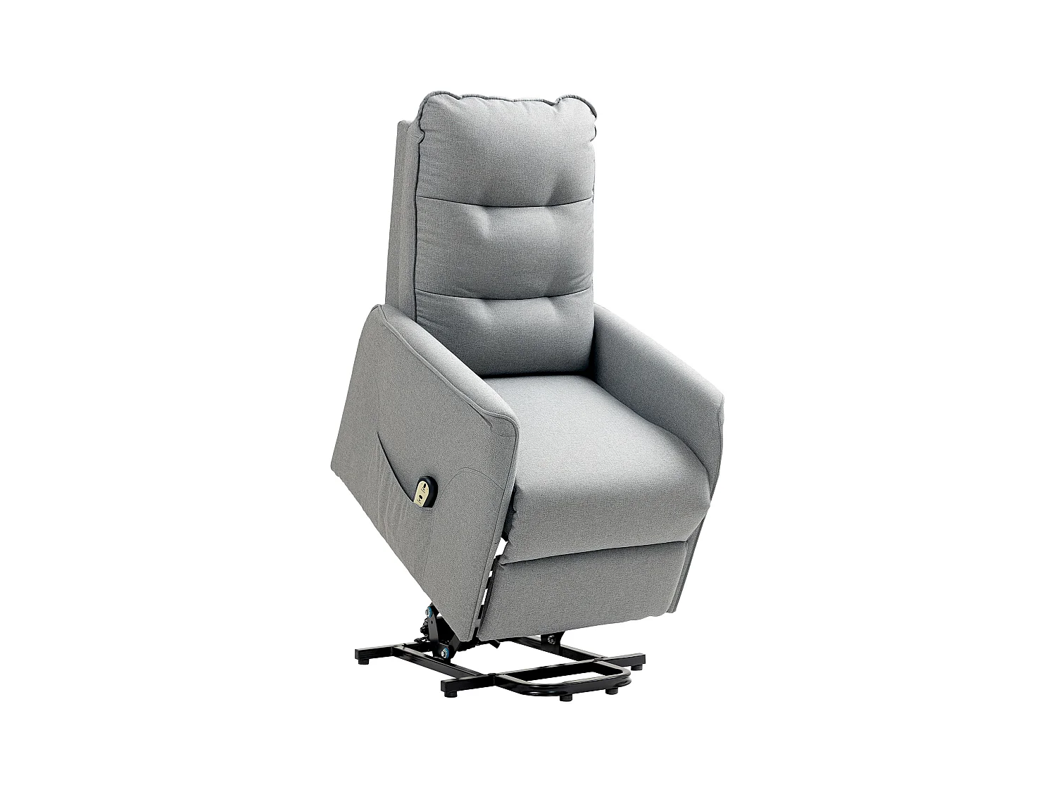 Elektrische relaxfauteuil met liftfunctie, modern design, polyester, grijs (88x68x104 cm)