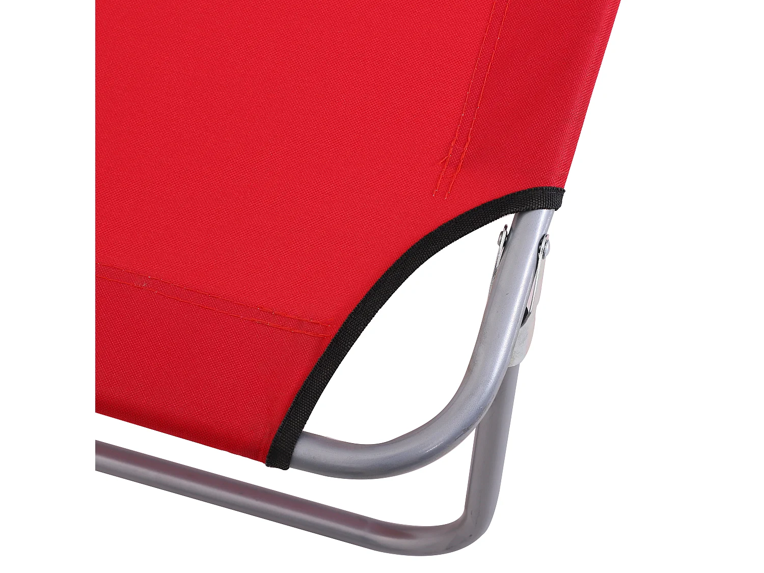 Chaise longue pliable avec toit pare-soleil, en métal et tissu Oxford, rouge (187x58x36 cm)