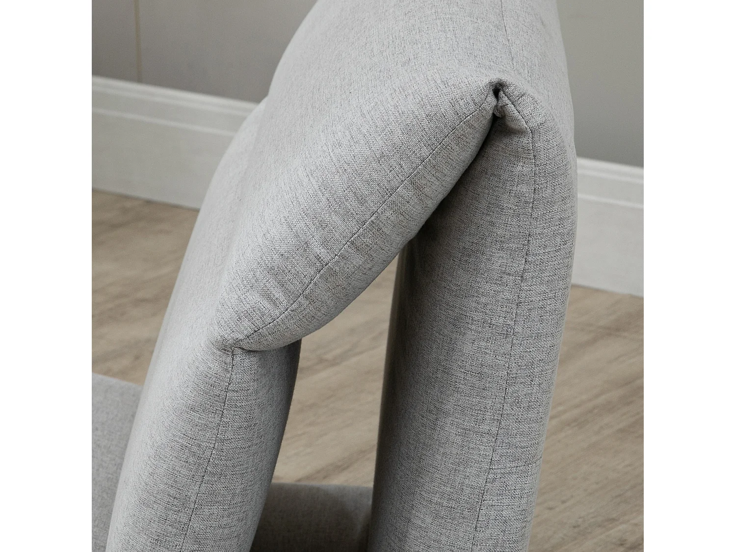 Fauteuil au sol avec dossier réglable, fonction lit, tissu en polyester, gris (72x71x60 cm)