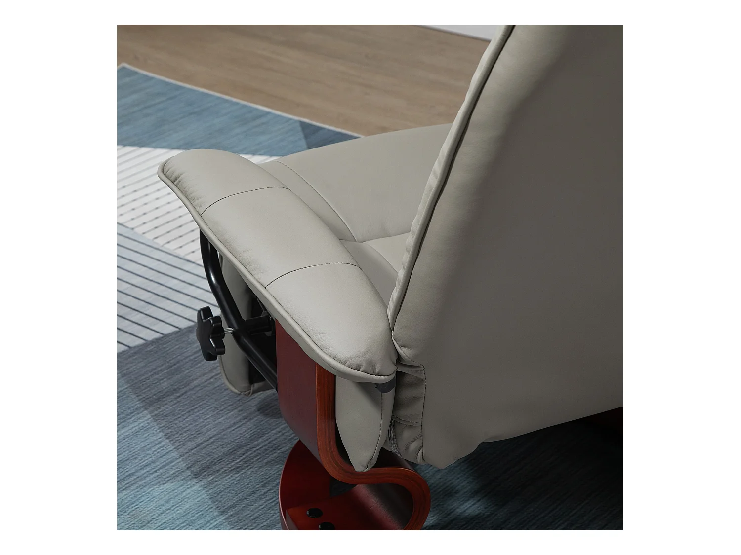 Fauteuil avec fonction inclinable, Cuir synthétique, 120 kg, Gris (78x87x100 cm)