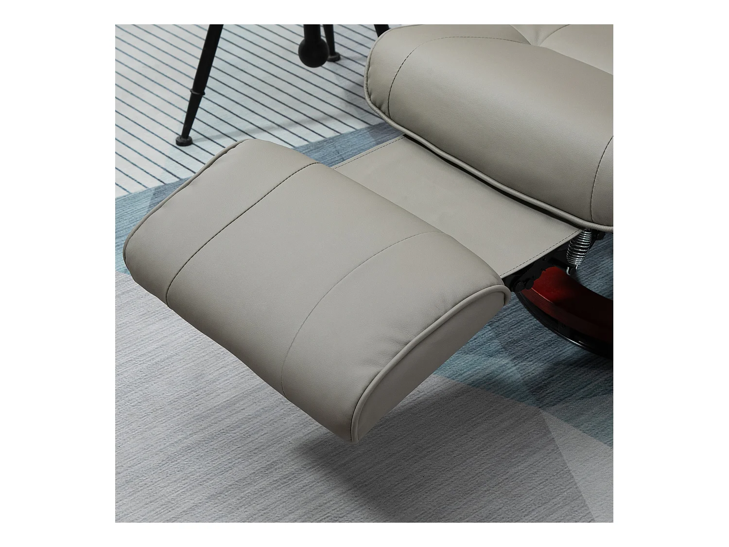 Fauteuil avec fonction inclinable, Cuir synthétique, 120 kg, Gris (78x87x100 cm)