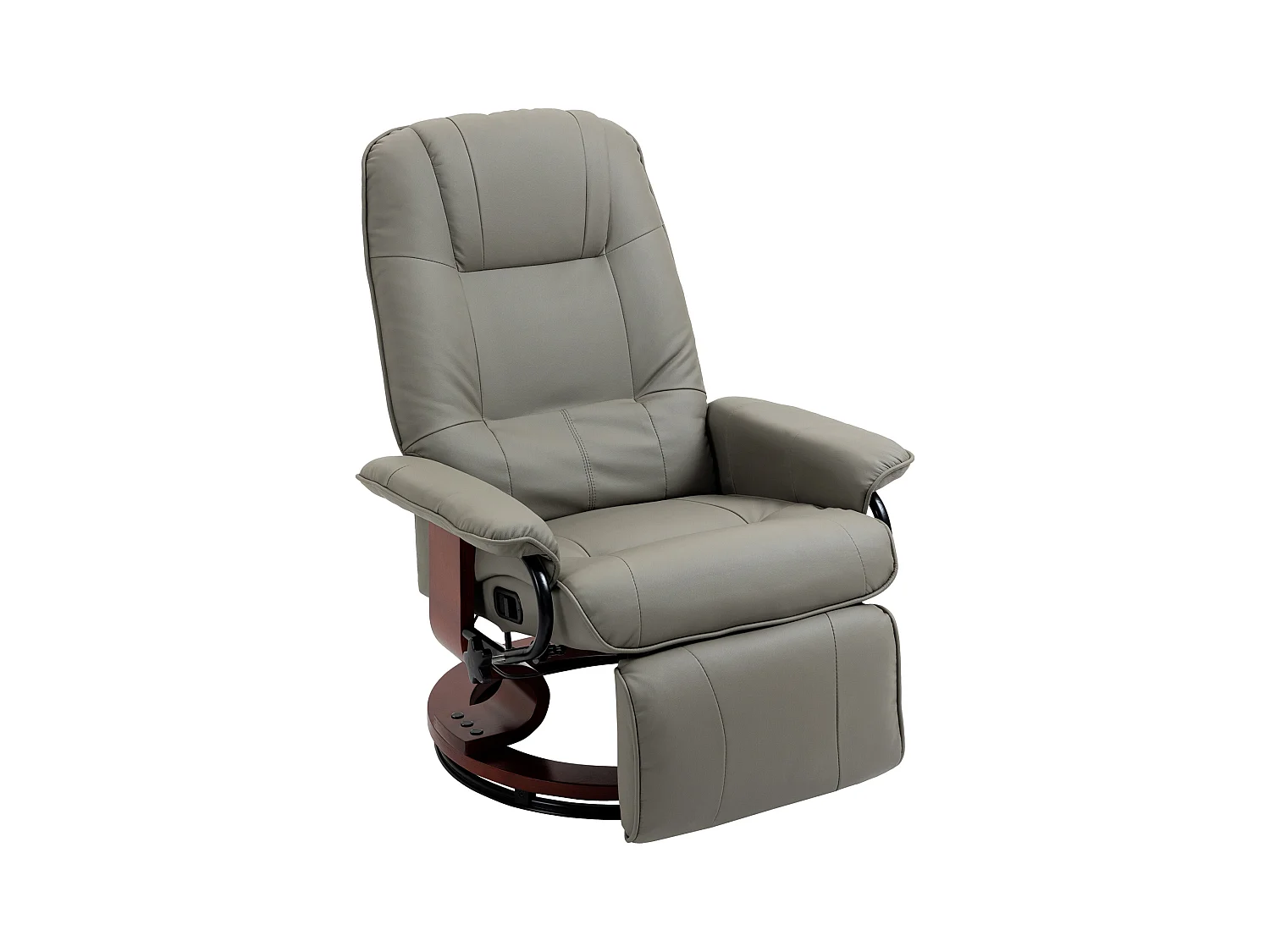 Fauteuil avec fonction inclinable, Cuir synthétique, 120 kg, Gris (78x87x100 cm)