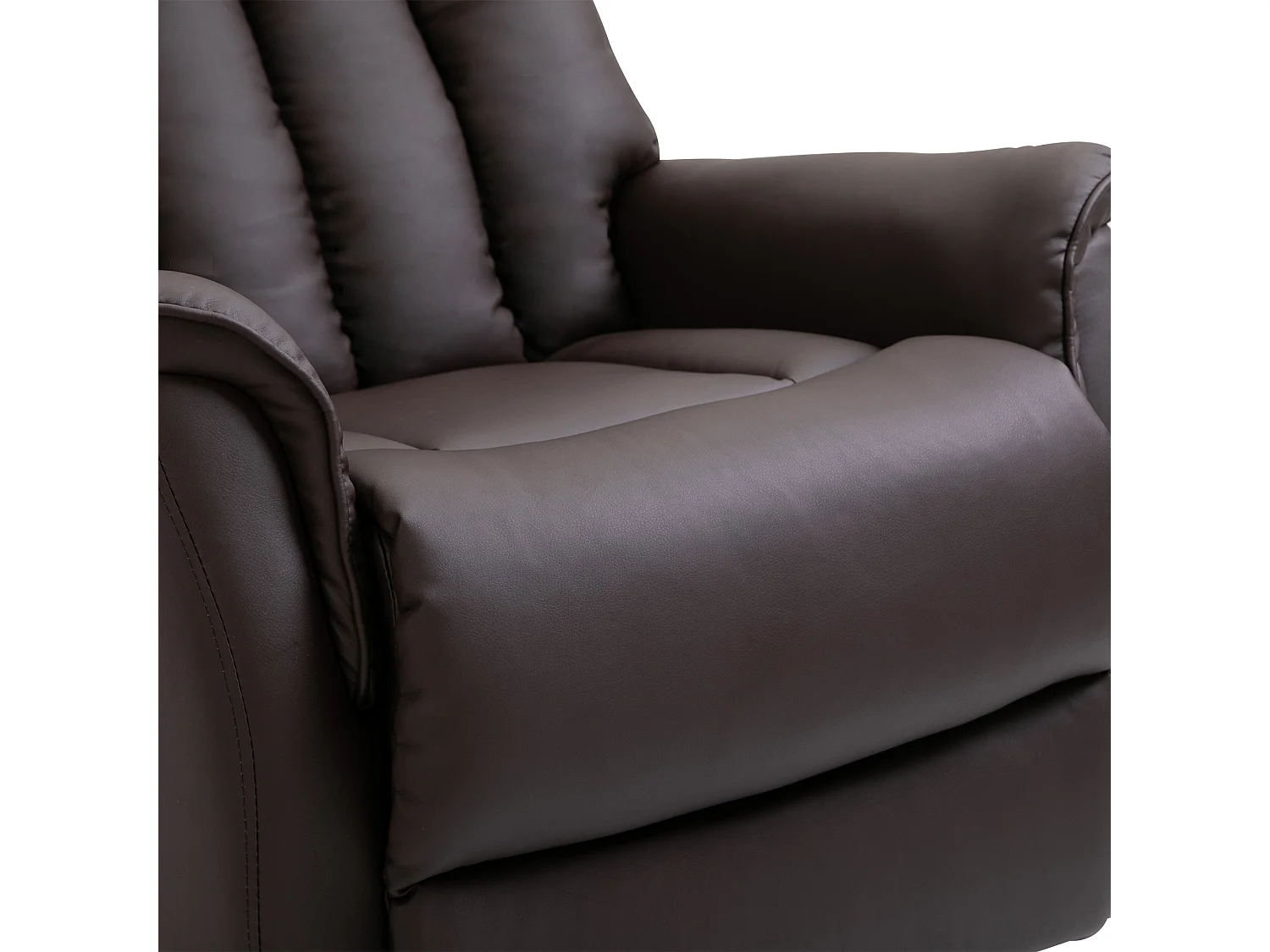 Fauteuil électrique avec fonction de levage, Relax, Cuir synthétique, Marron (80x94x104 cm)