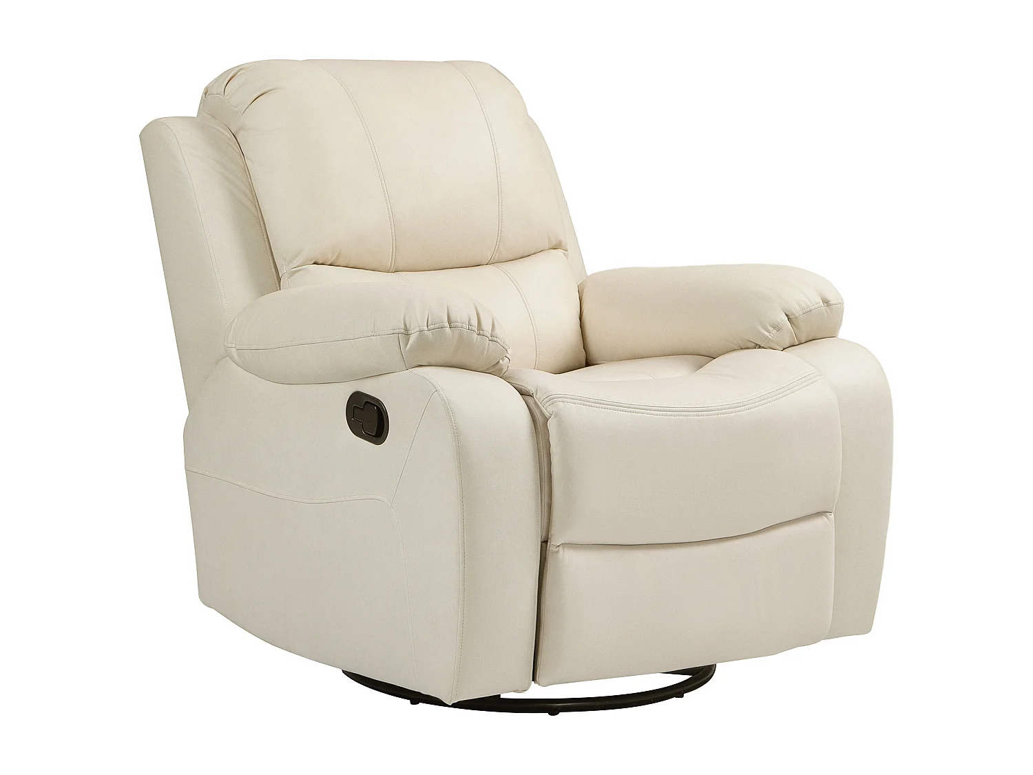 Relaxfauteuil met schommelfunctie, Polyester stof, Crème (93x100x98 cm)