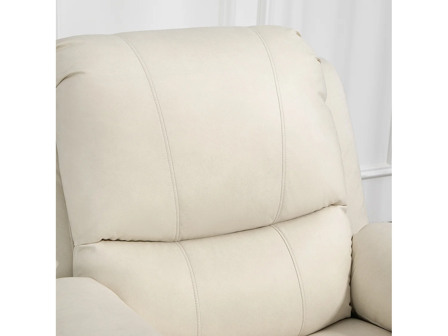 Relaxfauteuil met schommelfunctie, Polyester stof, Crème (93x100x98 cm)