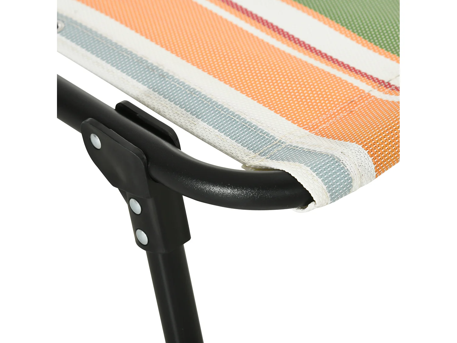 Chaise longue pliante avec dossier 4 positions, cadre acier, tissu multicolore, résistante aux intempéries (189x58x30cm)