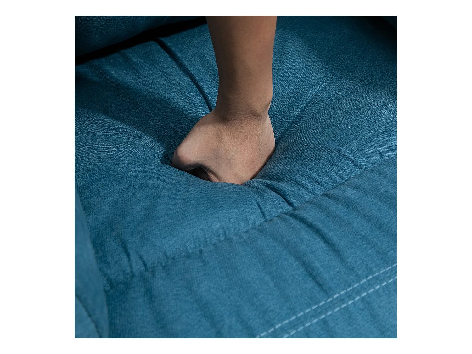 Fauteuil électrique avec fonction releveur, tissu lin, bleu (83x89x102cm)