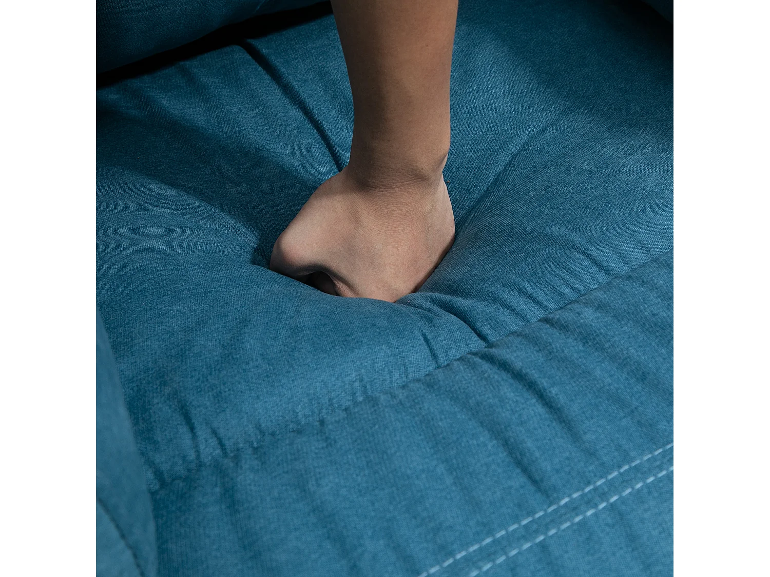 Elektrische relaxfauteuil met liftfunctie, linnen stof, blauw (83x89x102cm)