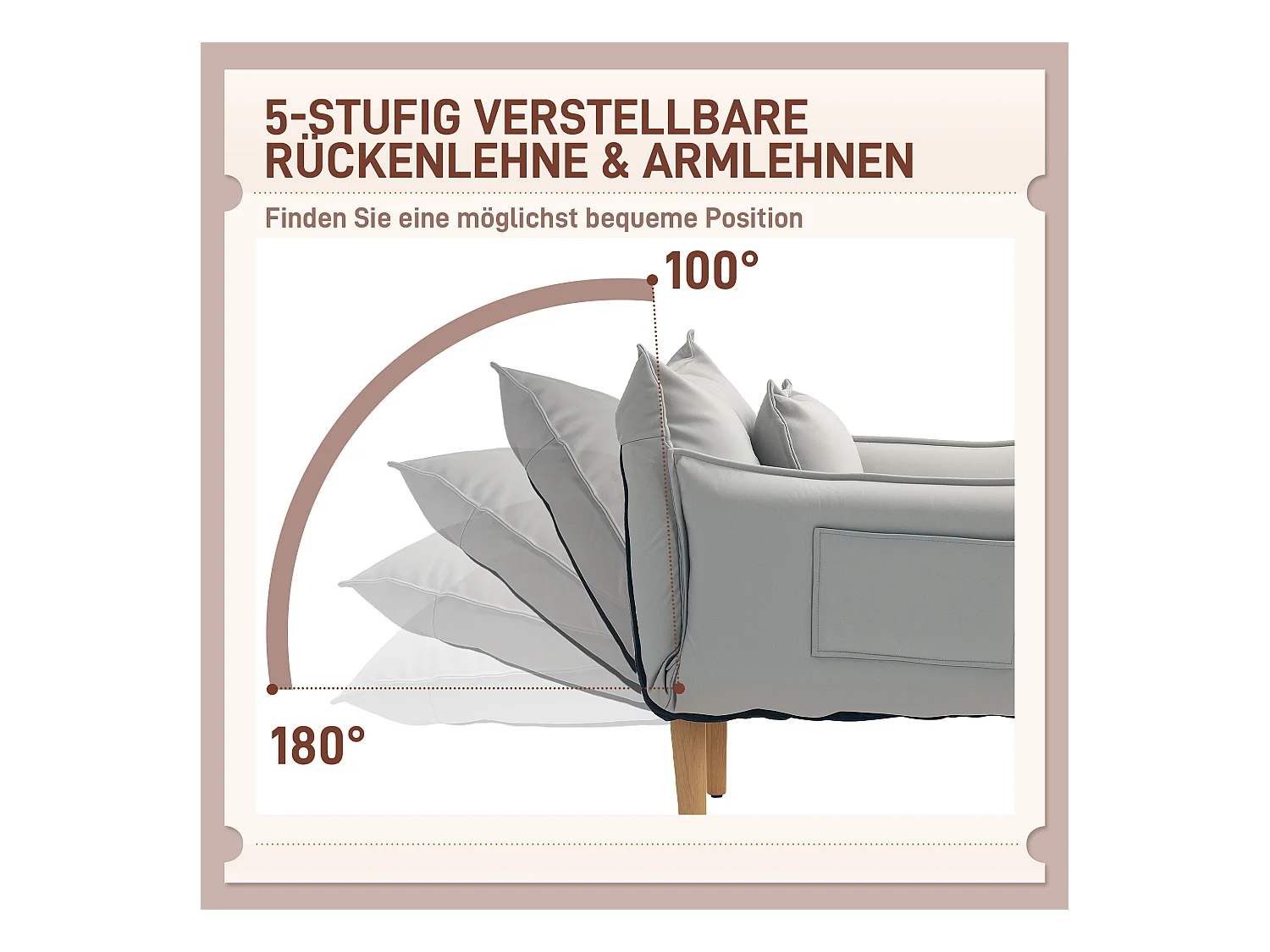 Fauteuil 2-en-1 avec dossier réglable, tissu en microfibre, jaune (75x68x78 cm)