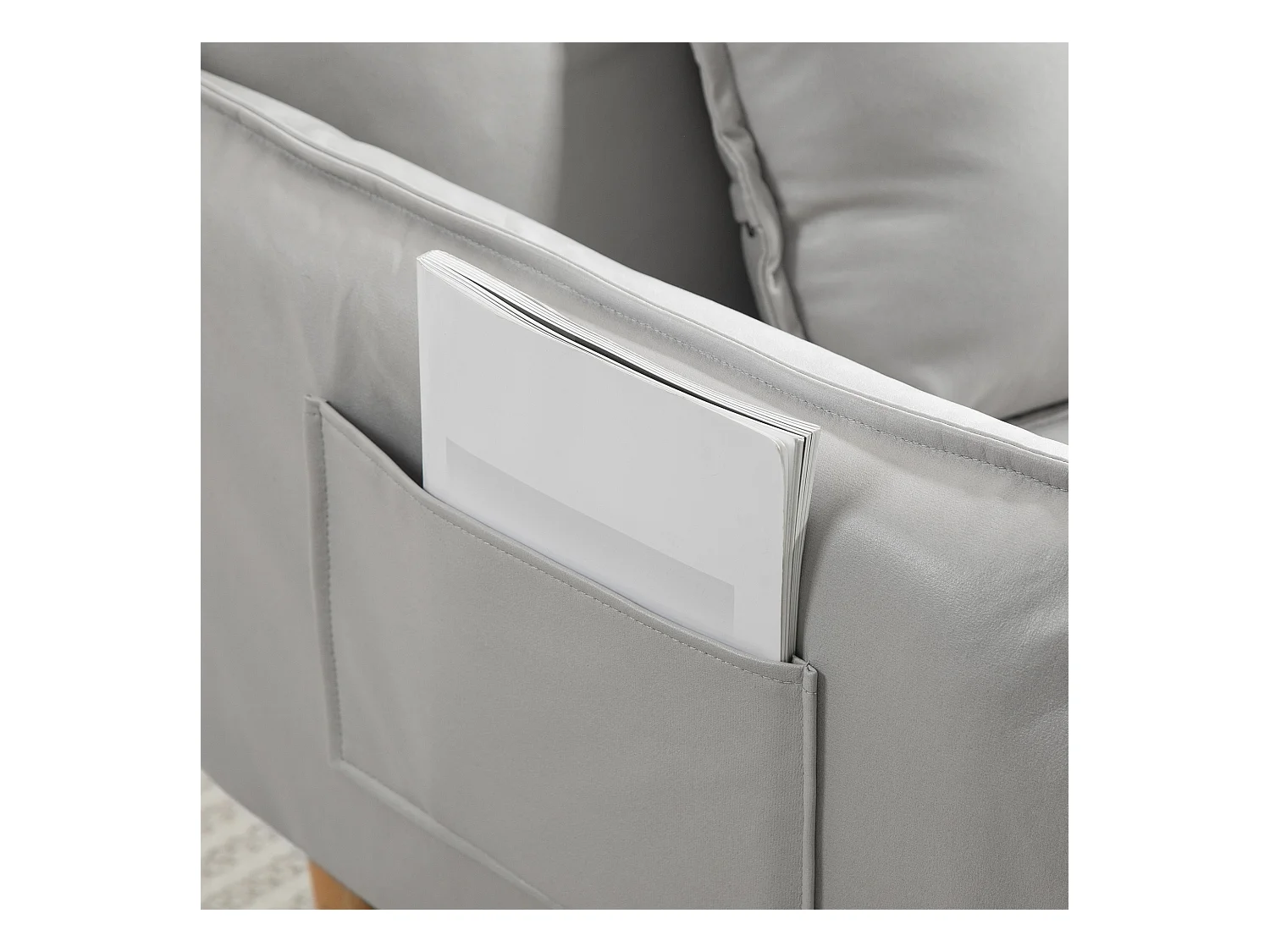 Fauteuil 2-en-1 avec dossier réglable, tissu en microfibre, jaune (75x68x78 cm)