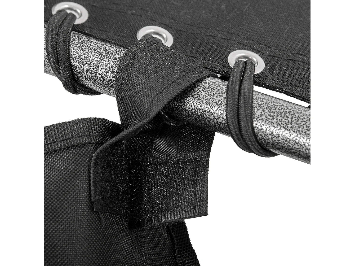 Chaise longue pliable avec coussin, 5 positions réglables, acier, tissu Oxford, noir (188x57x30 cm)