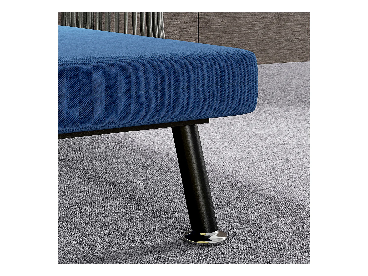 Omvormbare fauteuil met bedfunctie, verstelbare rugleuning, stalen constructie, donkerblauw (75x70x75cm)