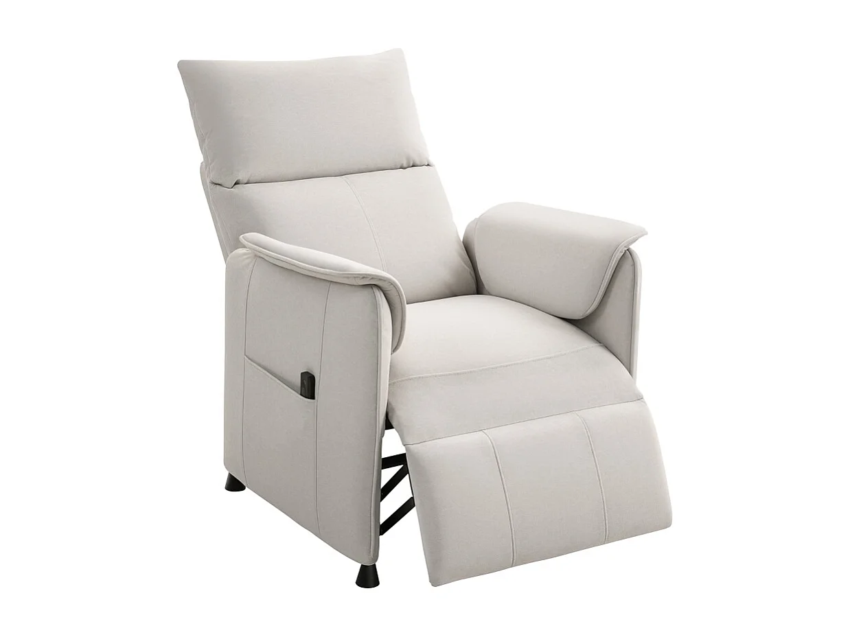 fauteuil électrique avec fonction mémoire, tissu résistant aux animaux, crème (83x80x104 cm)