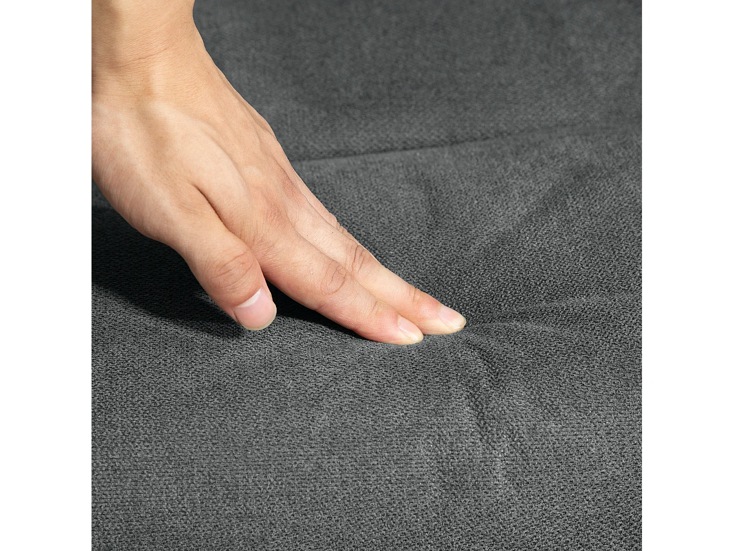 Fauteuil avec repose-pieds, fonction inclinable à 130°, tissu en velours, jusqu'à 150 kg, gris foncé (78x85x106 cm)