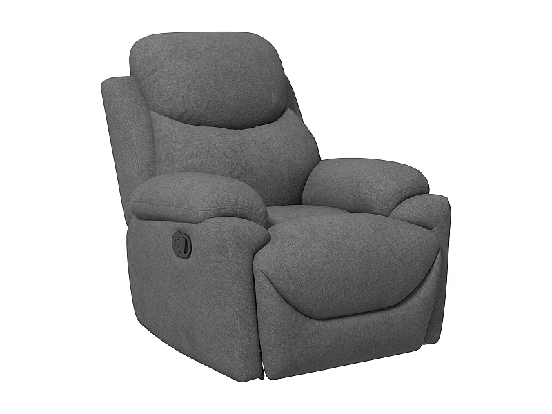 Fauteuil avec fonction inclinable, Tissu lin, Bois de hêtre, Gris (93x88x102 cm)