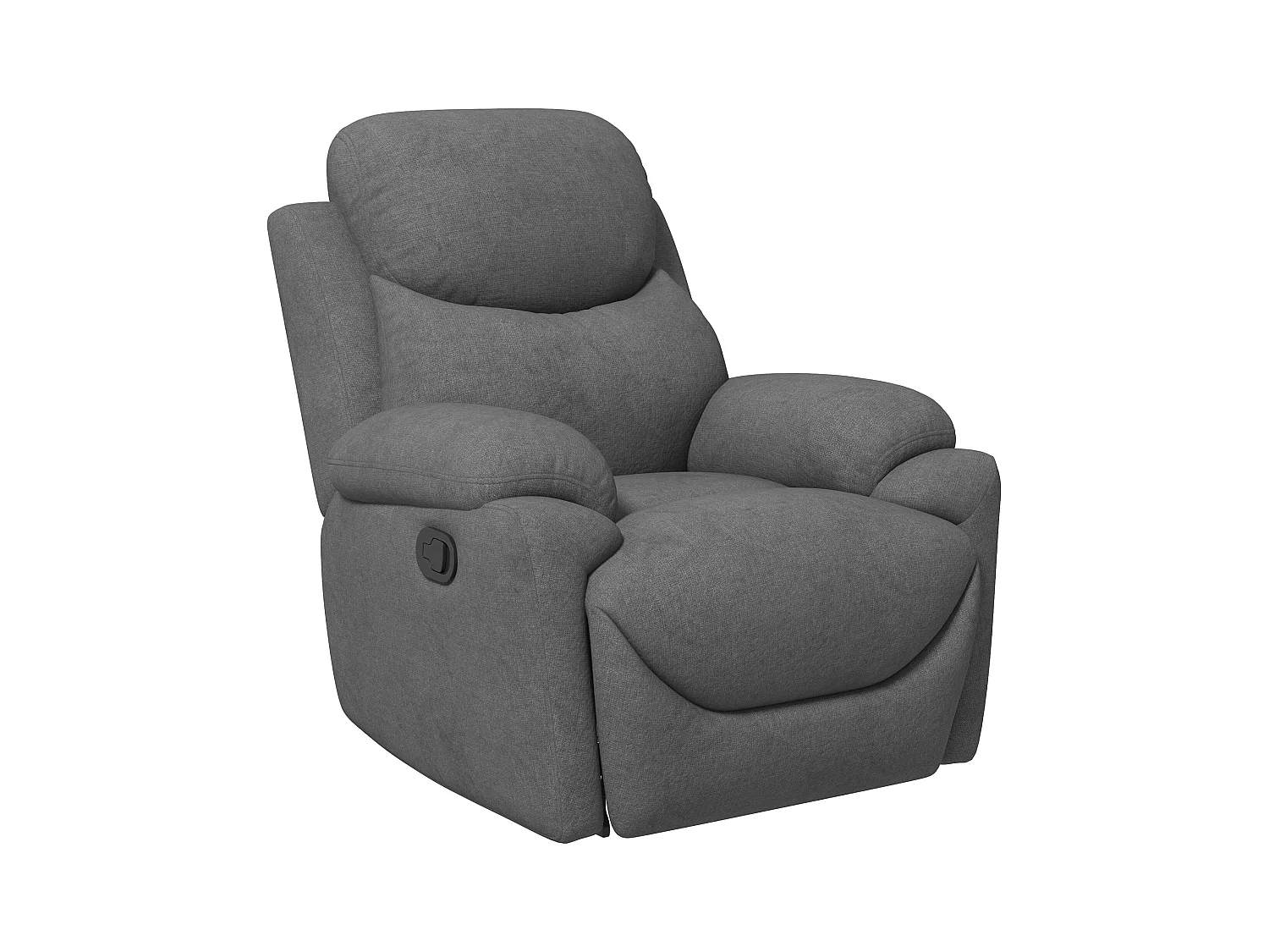 Relaxfauteuil met relaxfunctie, Linnen stof, Beukenhout, Grijs (93x88x102 cm)