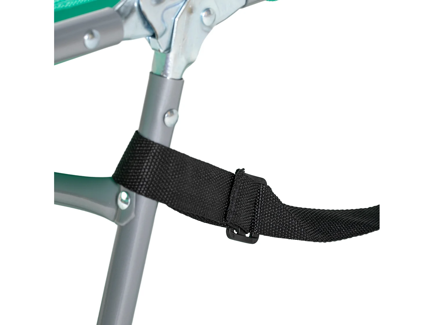 Chaise longue pliable avec appui-tête, dossier inclinable à 5 positions, métal et polyester, vert (185x55x29 cm)